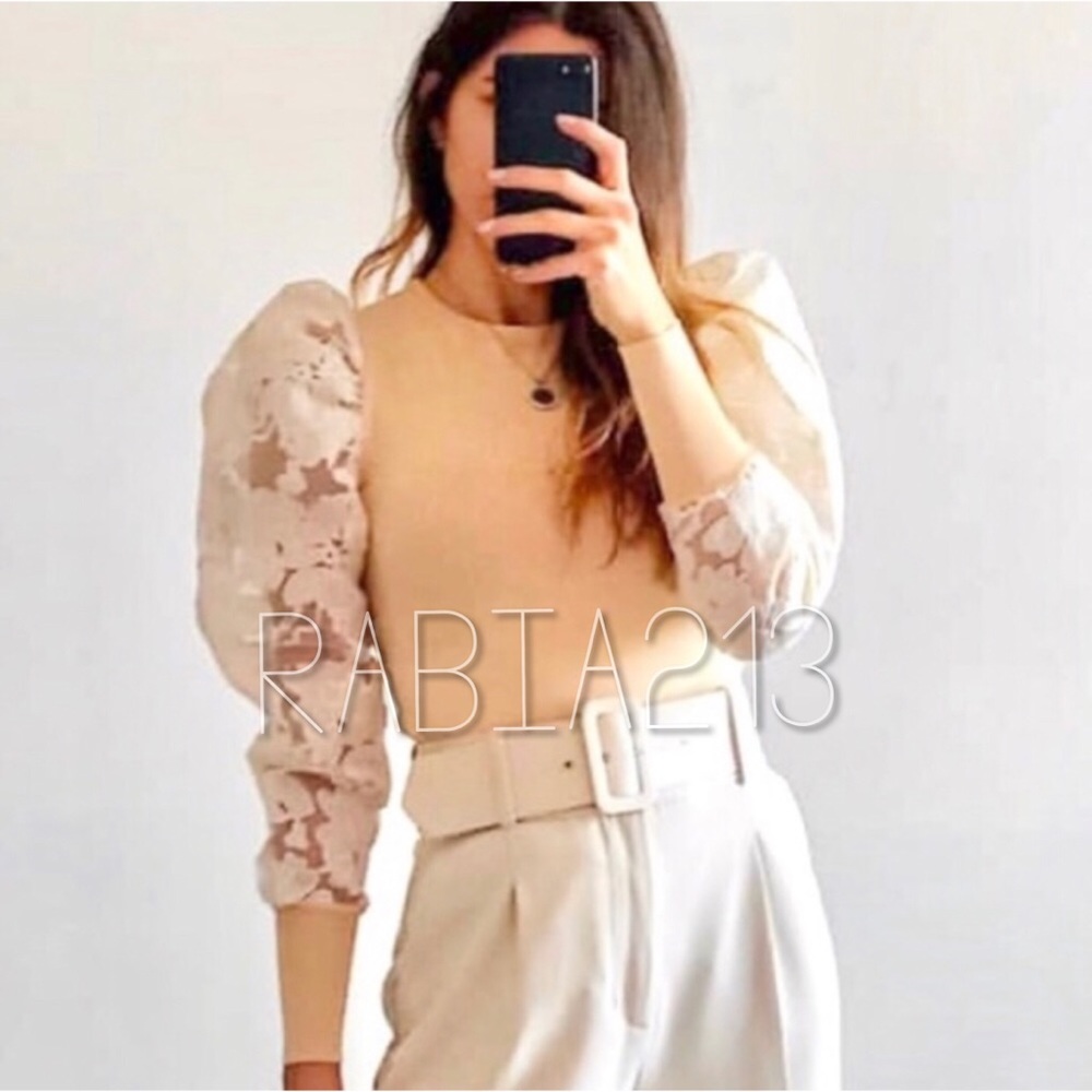 BLOGGERS FAV! ZARA KNIT TOP WITH LACE SLEEVES - Picture 7 of 16
